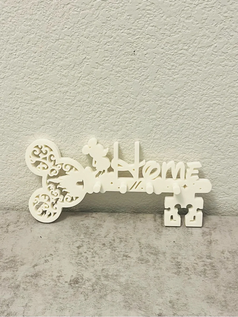 White 'Home' Decorative Wall Key Hook